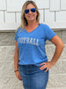 Julie Dallas Cowboy Football Sparkle with Star Tee Large / Blue/Camo