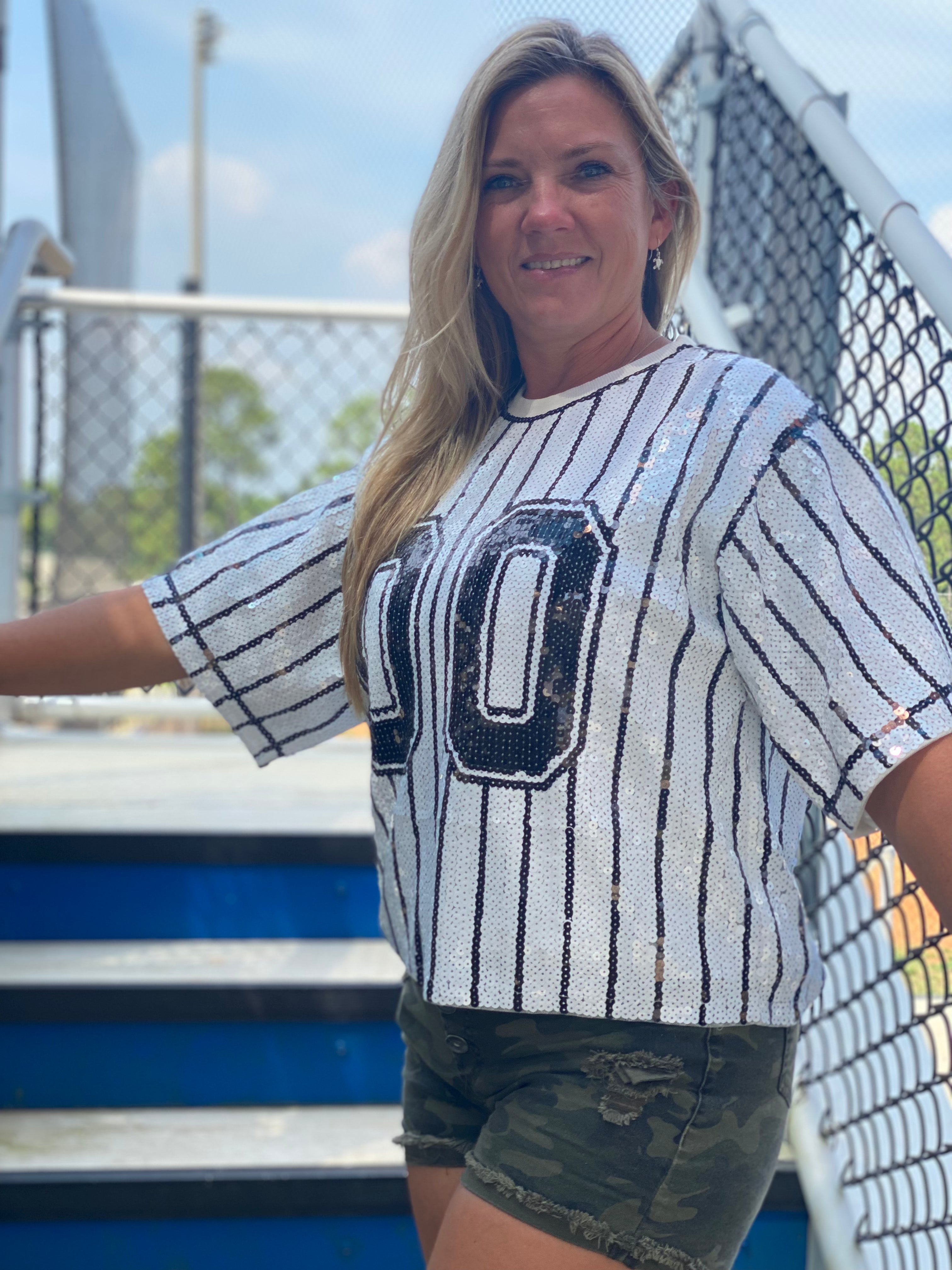Sequin top jersey top